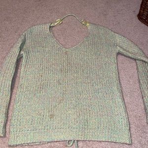 Love By Design Green Sweater - Small - open Back